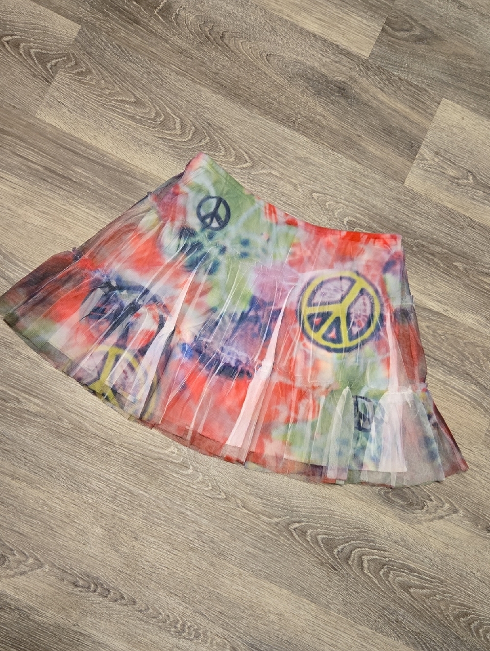 Justice Spray Paint Peace Sign Mini Skirt Sz 12
